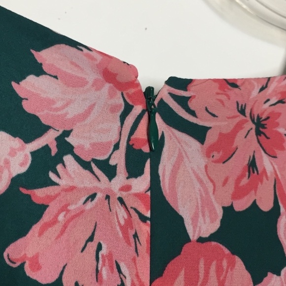 J. Crew Mercantile Floral Tie Sleeve Dress Green 4 - Picture 8 of 8